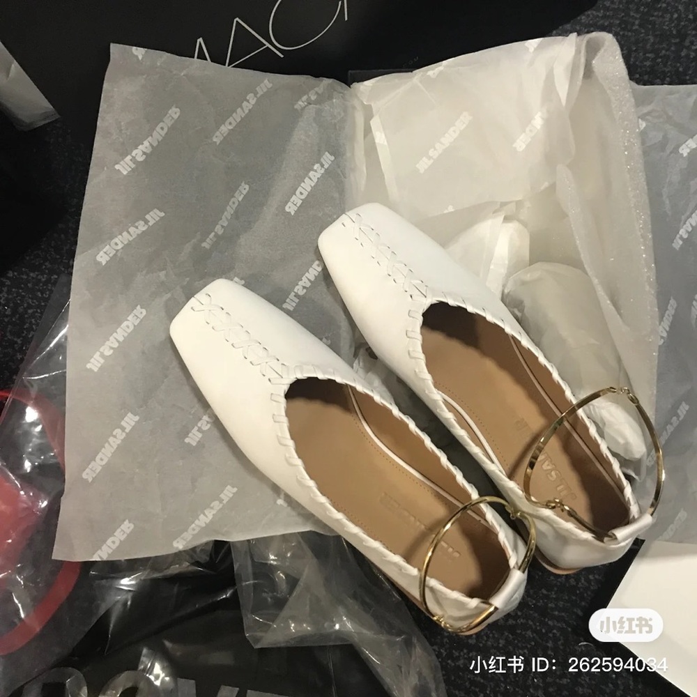 Jil sander white flats 37